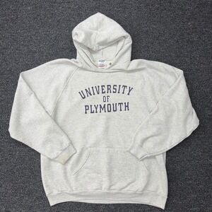 Vintage Screen Stars University of Plymouth Hoodie Gray XXL Fruit of the Loom